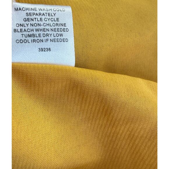 Magnolia Grace Top Women XL Yellow Floral V-Neck Boho Cottage Prairie Peasant - Picture 12 of 12